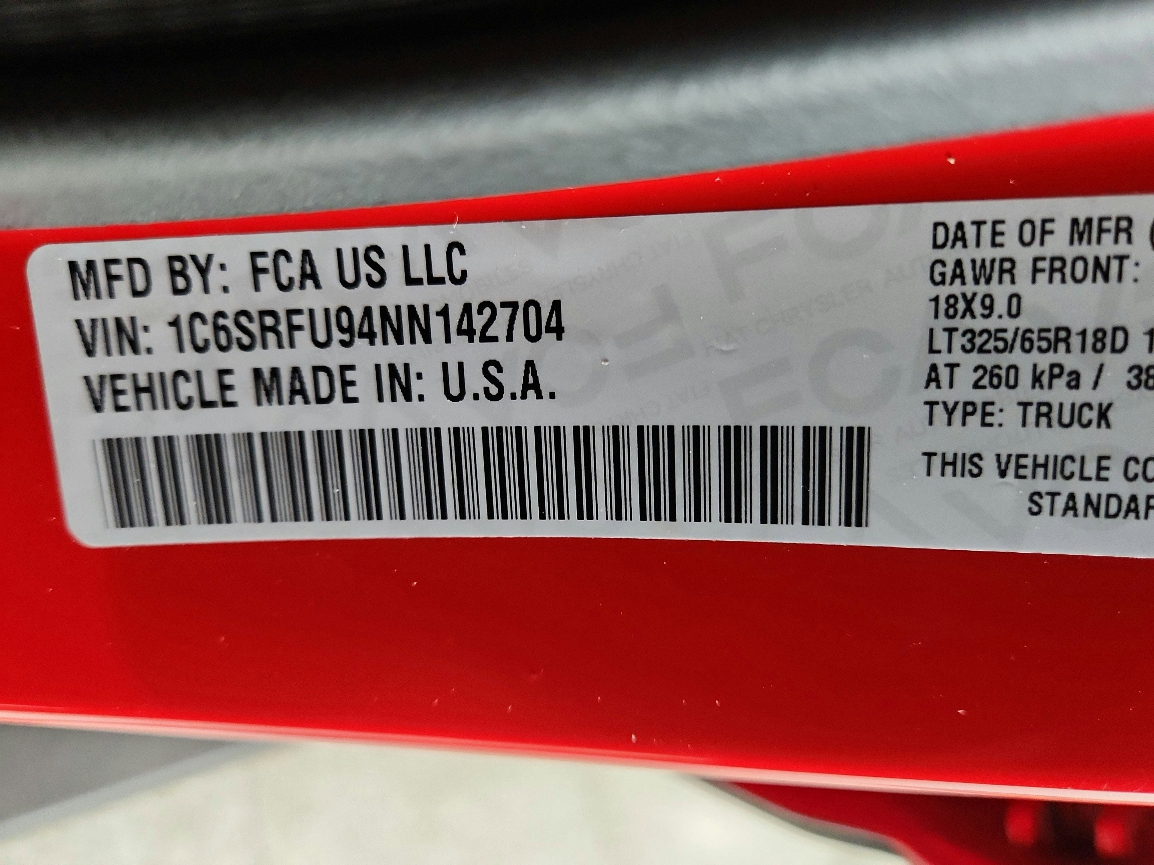 2022 RAM 1500 TRX Crew Cab 4x4 5'7' Box