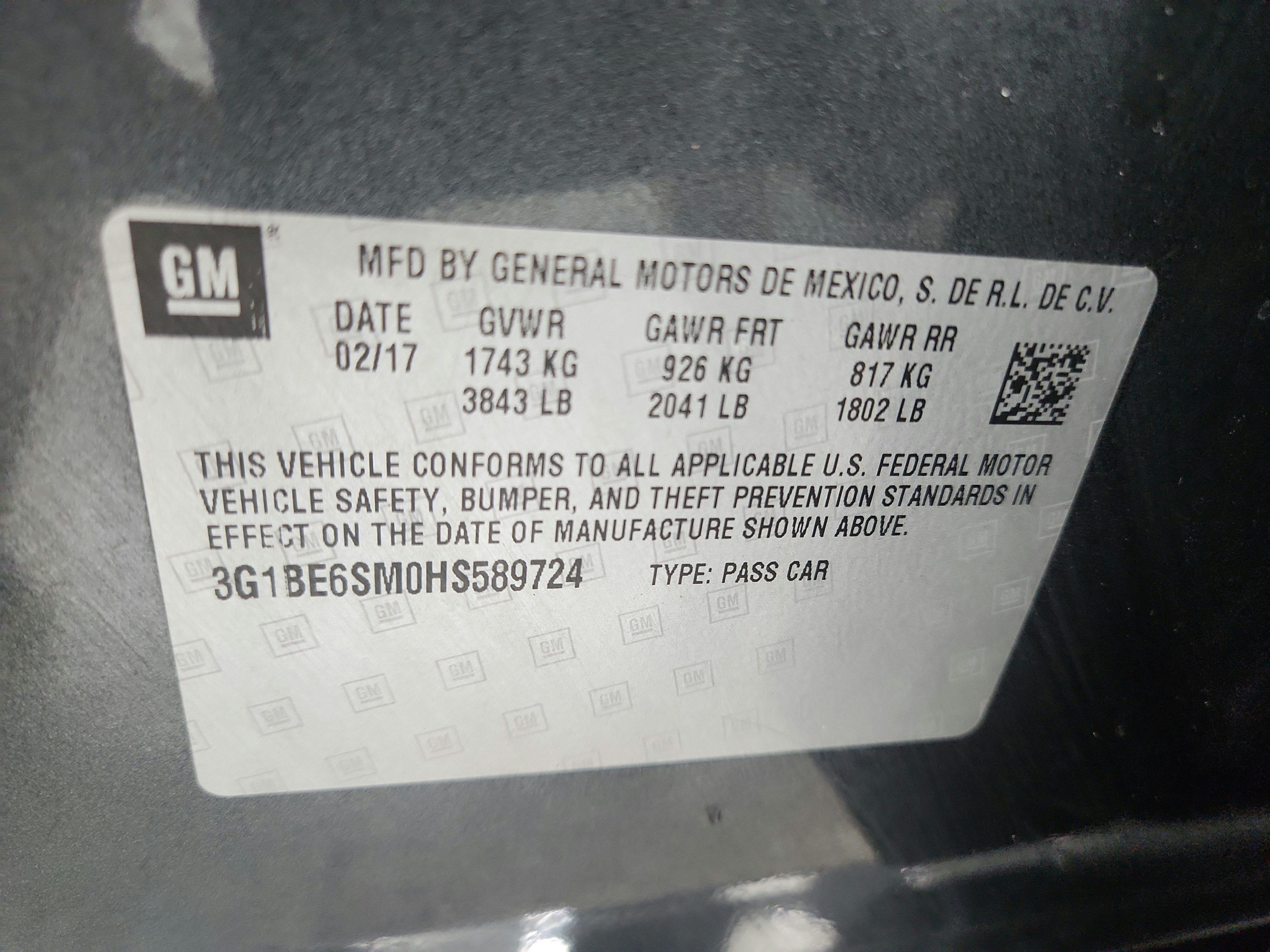 2017 Chevrolet Cruze LT Auto