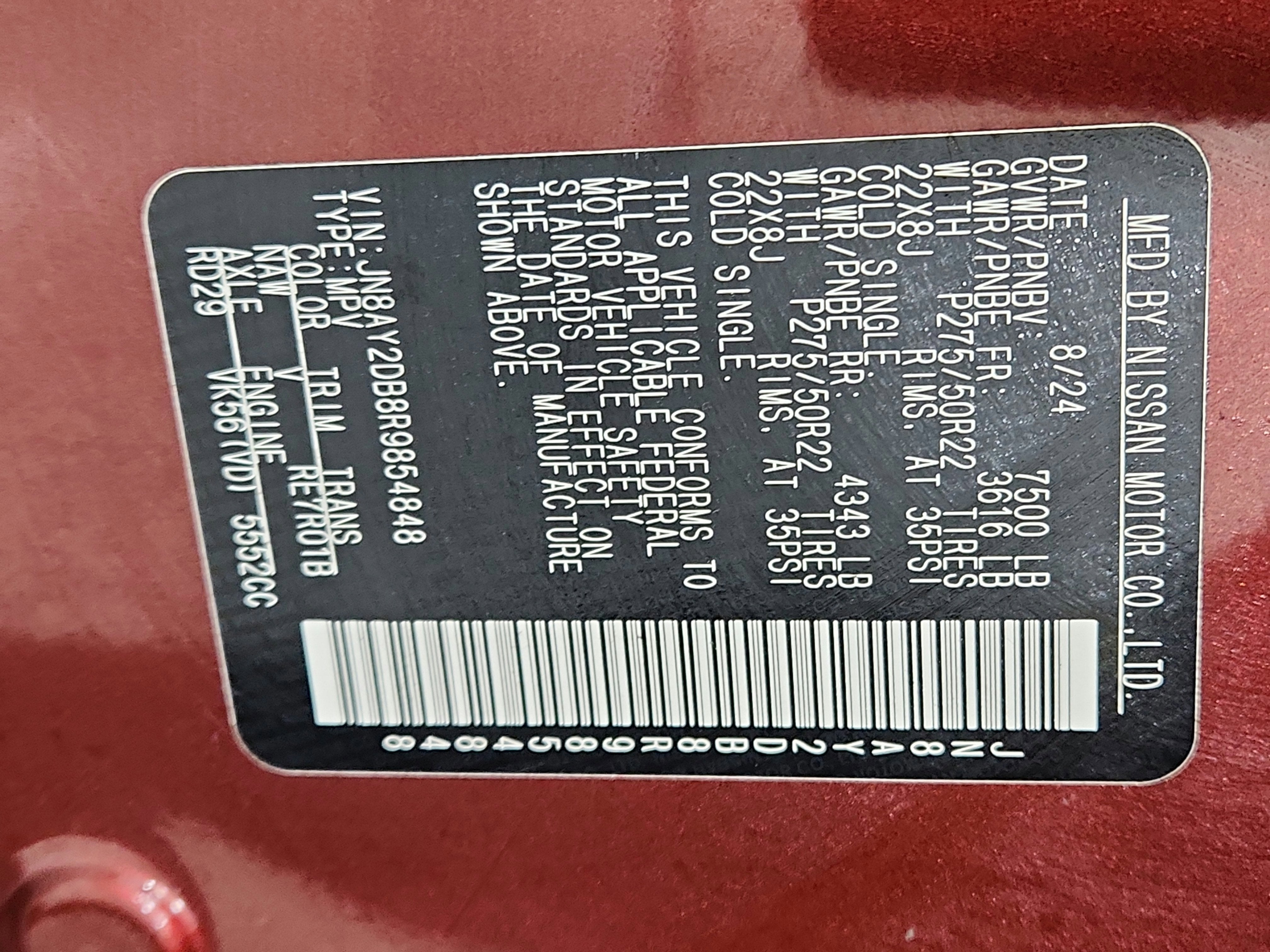 2024 Nissan Armada Platinum 4WD