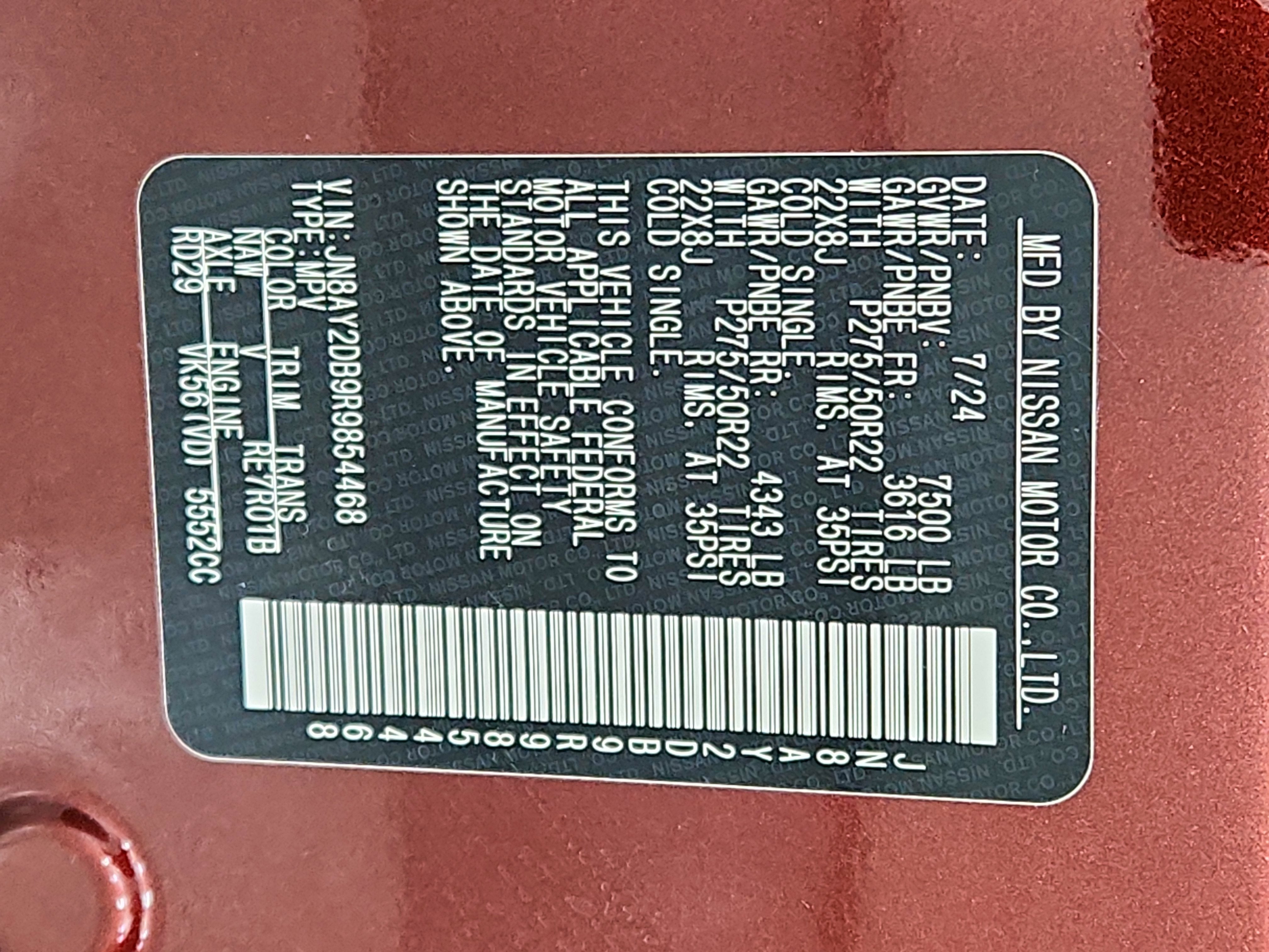 2024 Nissan Armada Platinum 4WD