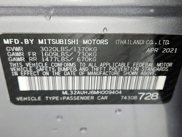 2021 Mitsubishi Mirage ES
