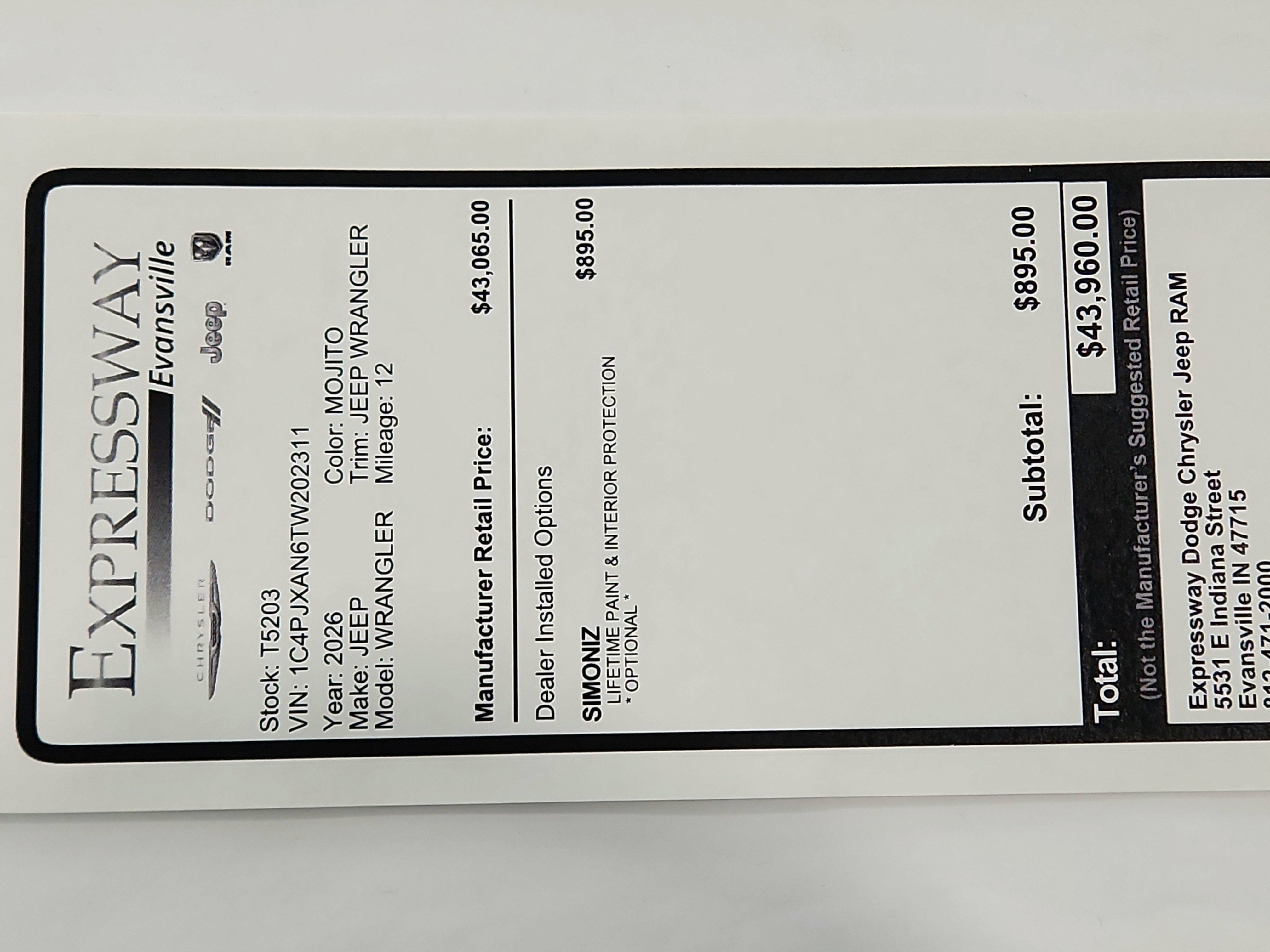 2026 Jeep Wrangler JEEP WRANGLER 2-DOOR SPORT