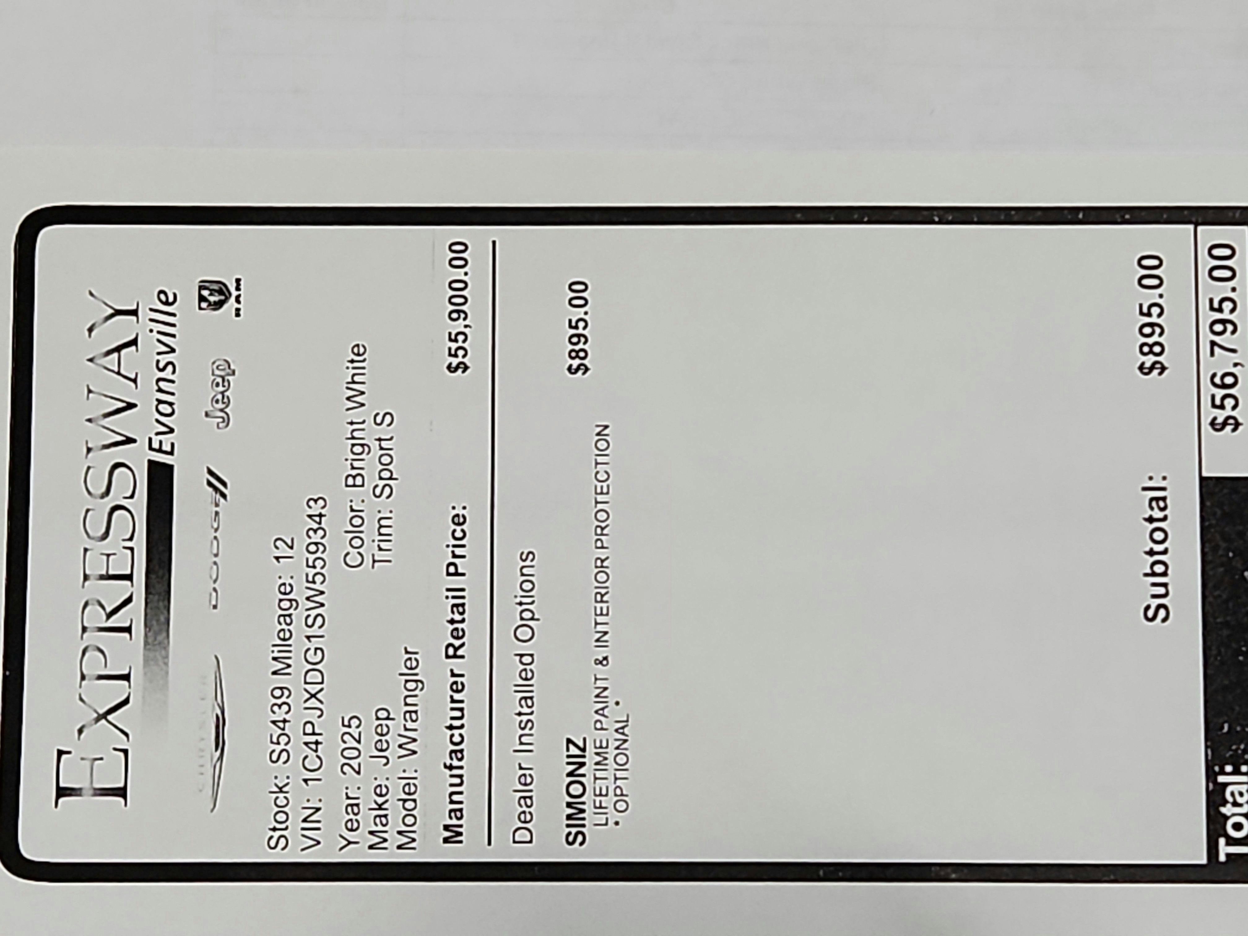 2025 Jeep Wrangler JEEP WRANGLER 4-DOOR SPORT