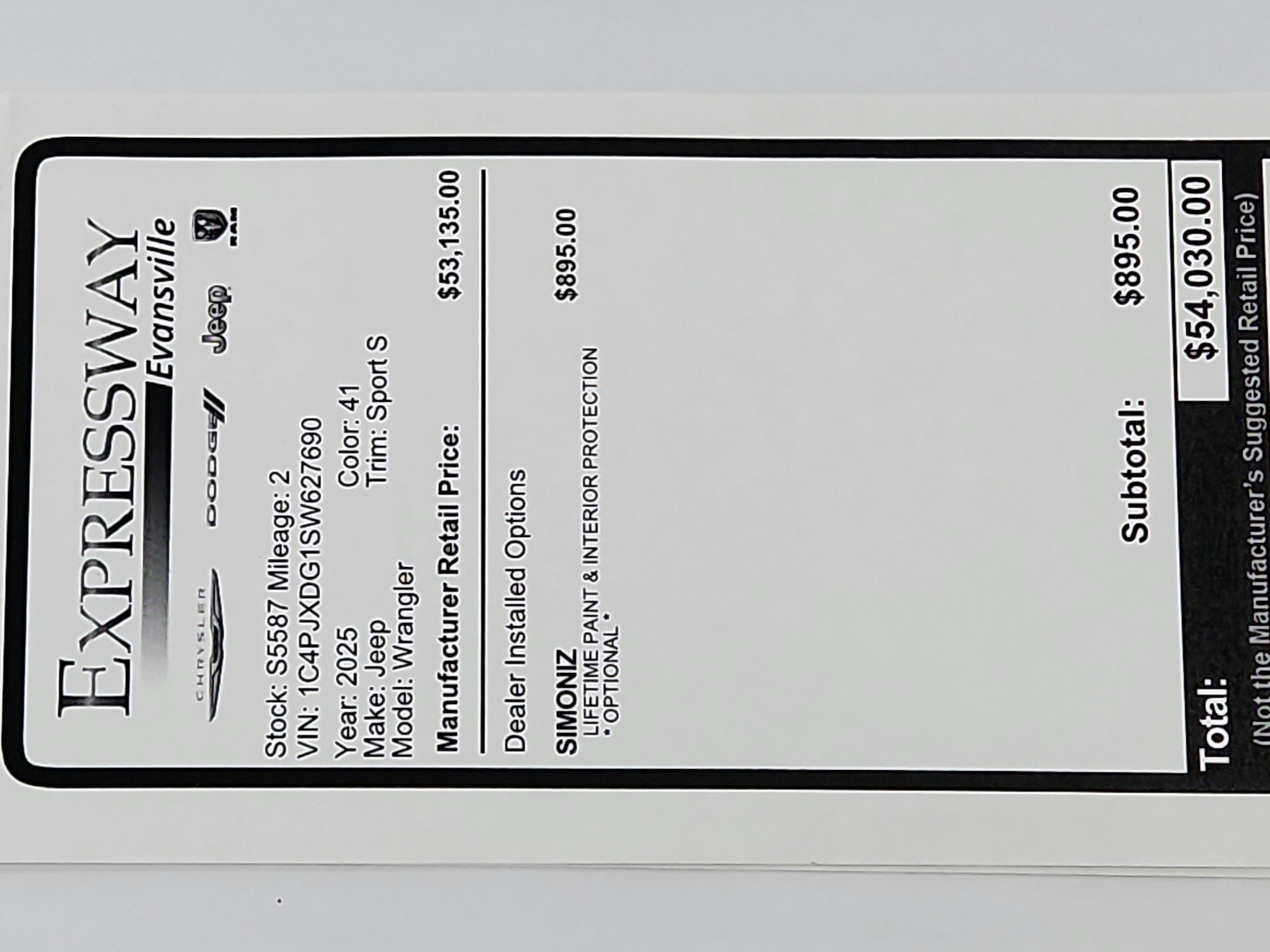 2025 Jeep Wrangler JEEP WRANGLER 4-DOOR SPORT