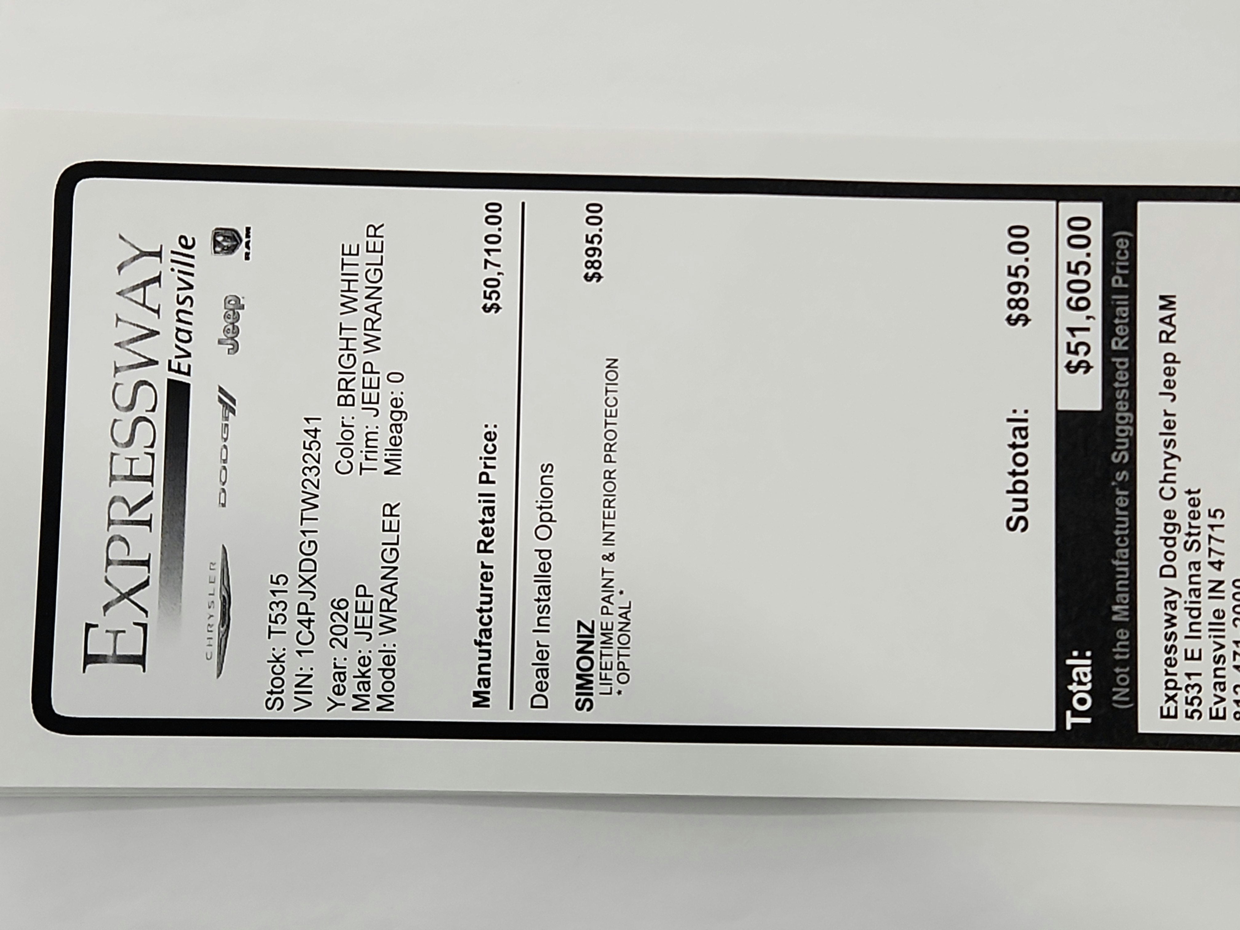 2026 Jeep Wrangler JEEP WRANGLER 4-DOOR SPORT