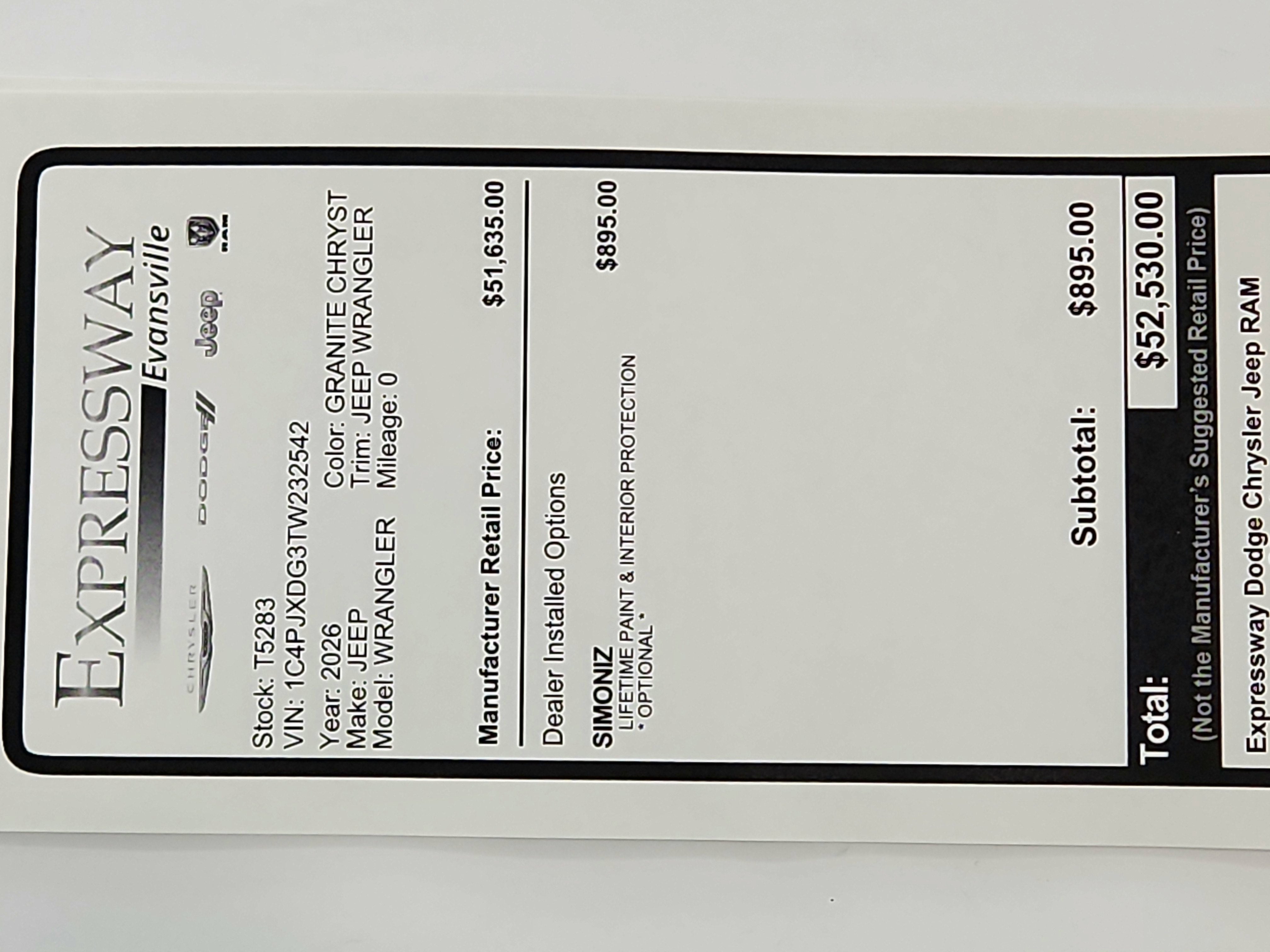 2026 Jeep Wrangler JEEP WRANGLER 4-DOOR SPORT