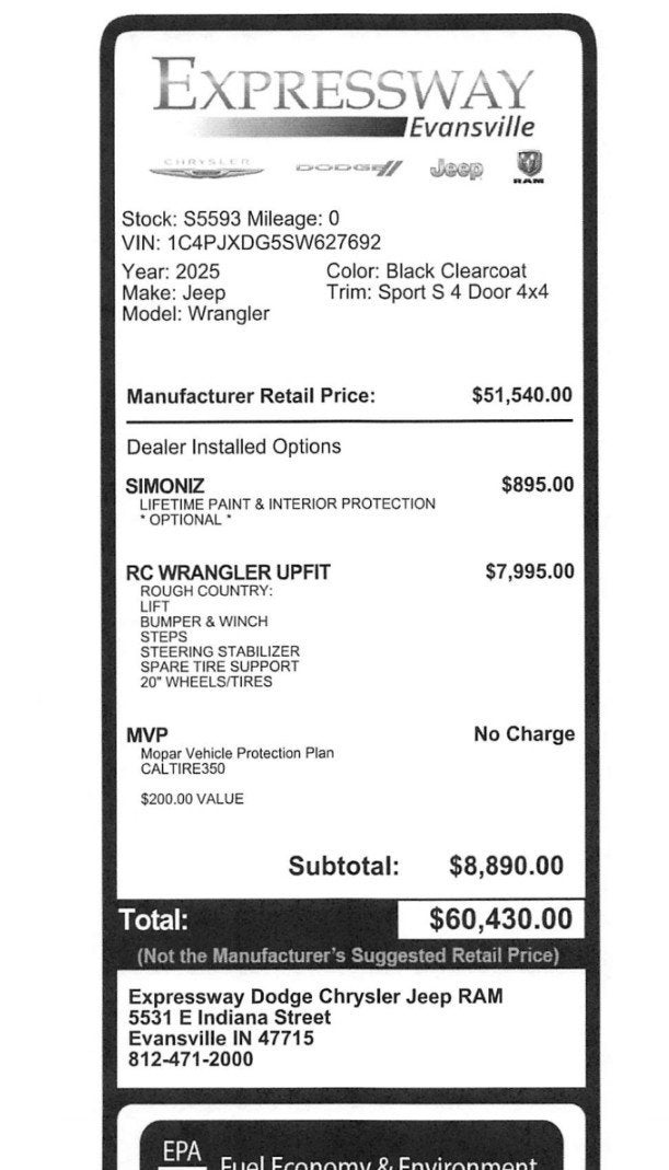 2025 Jeep Wrangler JEEP WRANGLER 4-DOOR SPORT