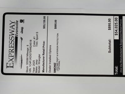 2025 Jeep Wrangler JEEP WRANGLER 4-DOOR SPORT