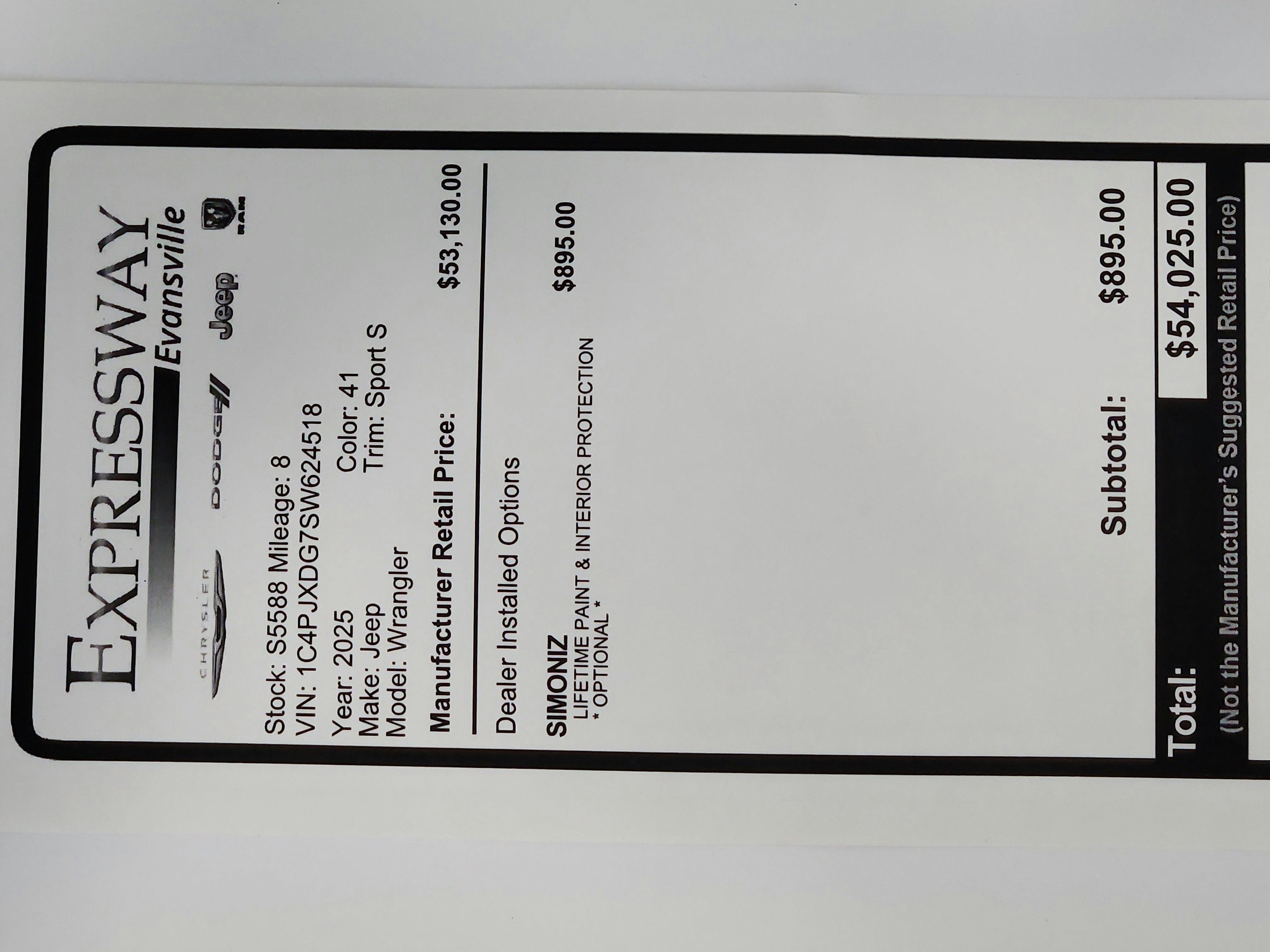 2025 Jeep Wrangler JEEP WRANGLER 4-DOOR SPORT