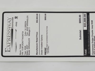 2026 Jeep Wrangler JEEP WRANGLER 4-DOOR SPORT