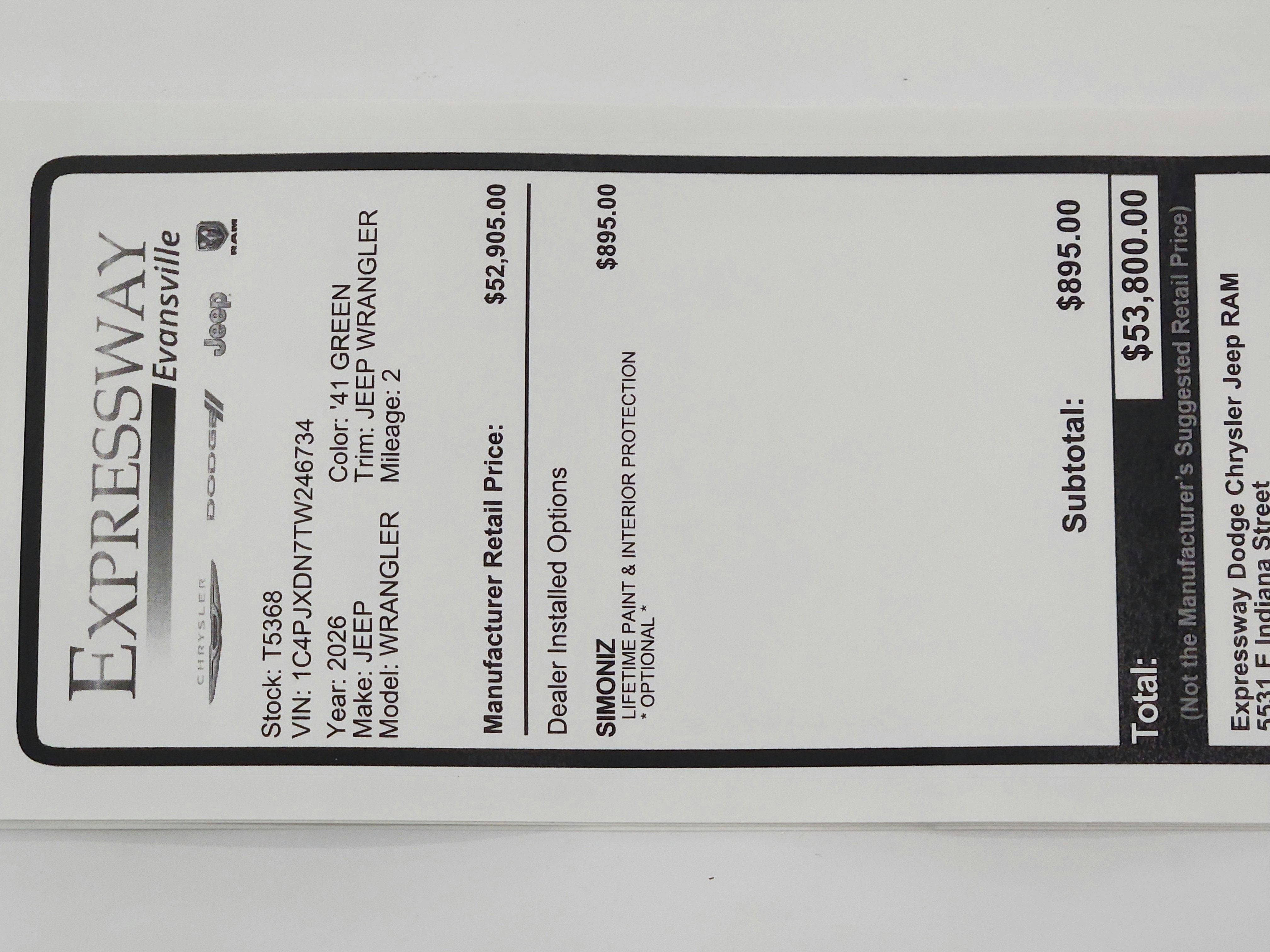 2026 Jeep Wrangler JEEP WRANGLER 4-DOOR SPORT