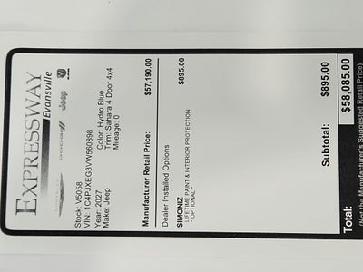 2027 Jeep Wrangler Sahara 4 Door 4x4