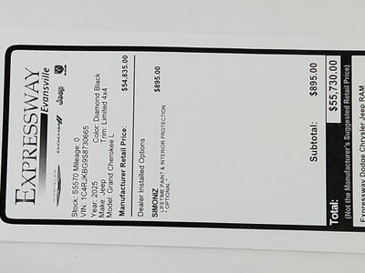 2025 Jeep Grand Cherokee JEEP GRAND CHEROKEE L LIMITED 4X4