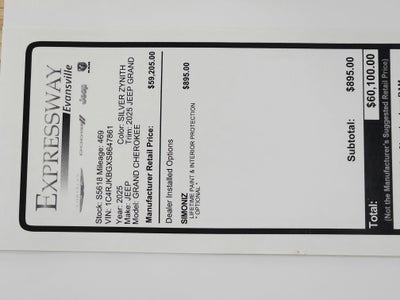 2025 Jeep Grand Cherokee 2025 JEEP GRAND CHEROKEE L LIMITED 4DR SUV 121.7 WB 4WD