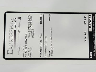 2026 Jeep Wrangler Rubicon X 4 Door 4x4