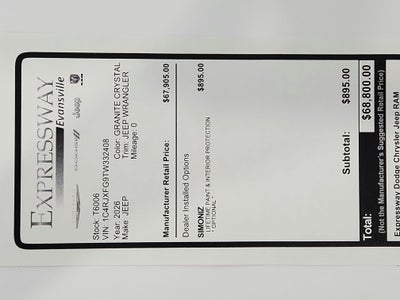 2026 Jeep Wrangler Rubicon X 4 Door 4x4