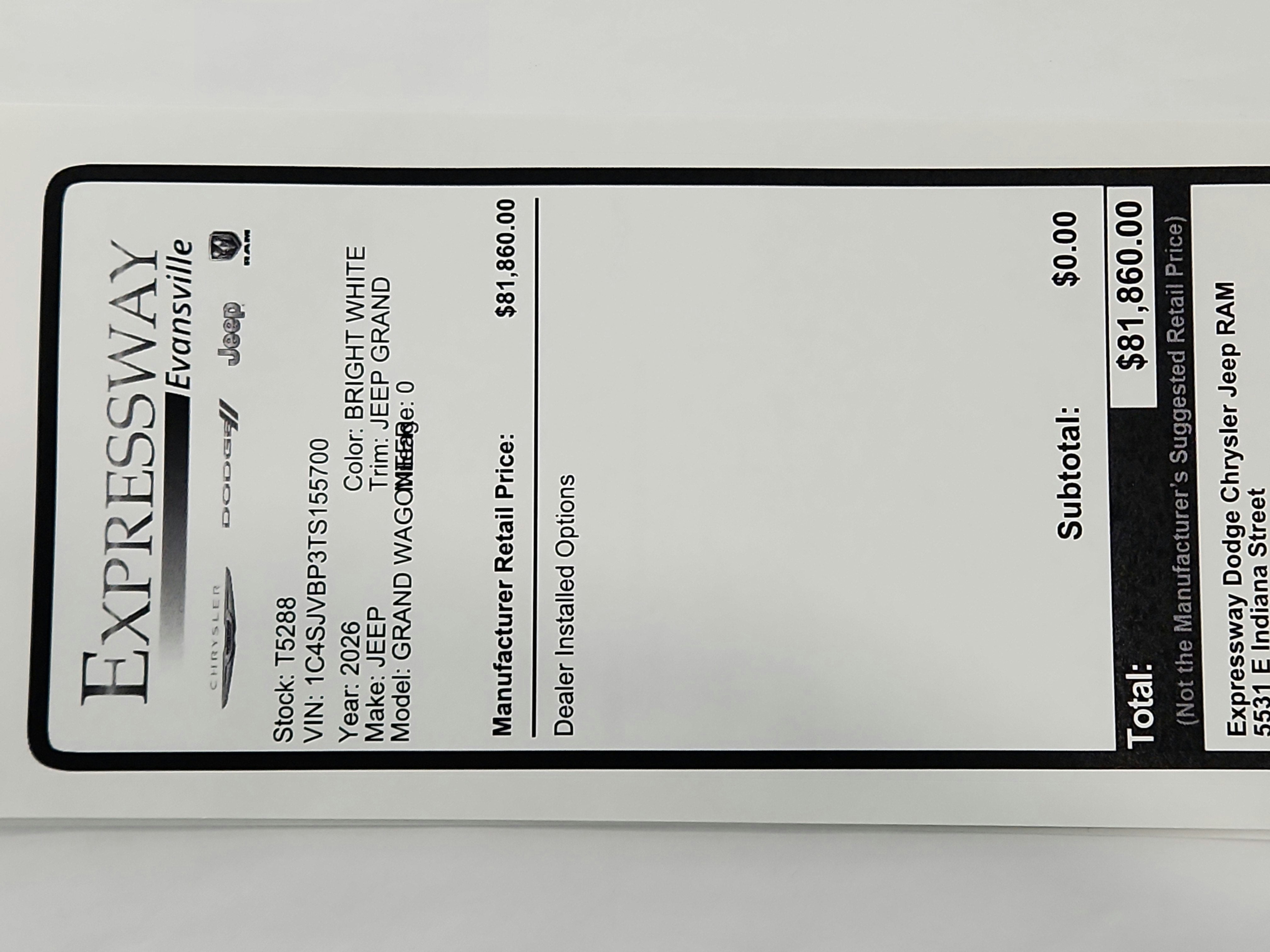 2026 Jeep Grand Wagoneer JEEP GRAND WAGONEER LIMITED 4X4