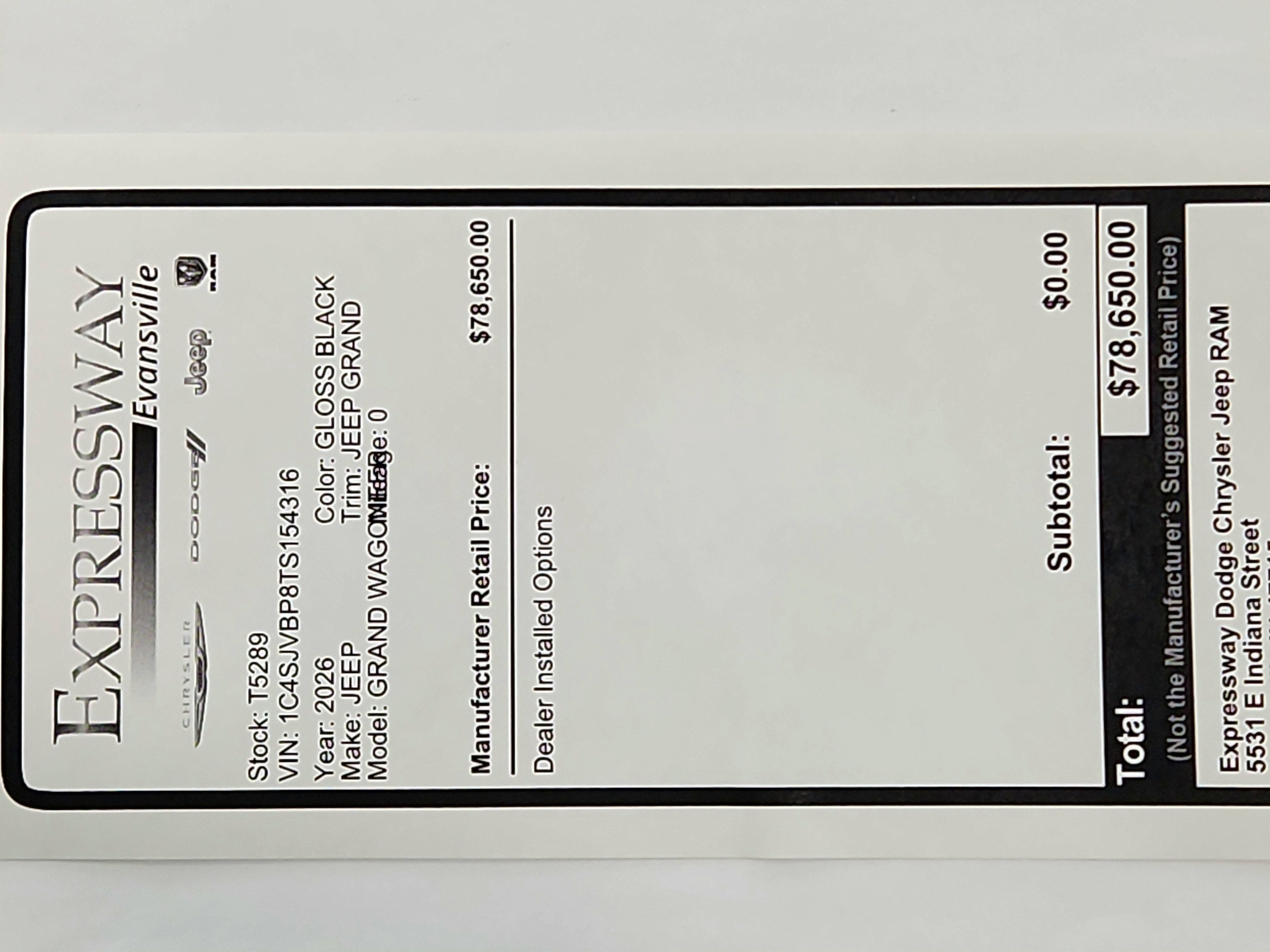 2026 Jeep Grand Wagoneer JEEP GRAND WAGONEER LIMITED 4X4