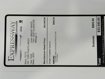 2026 Jeep Gladiator JEEP GLADIATOR SPORT 4X4