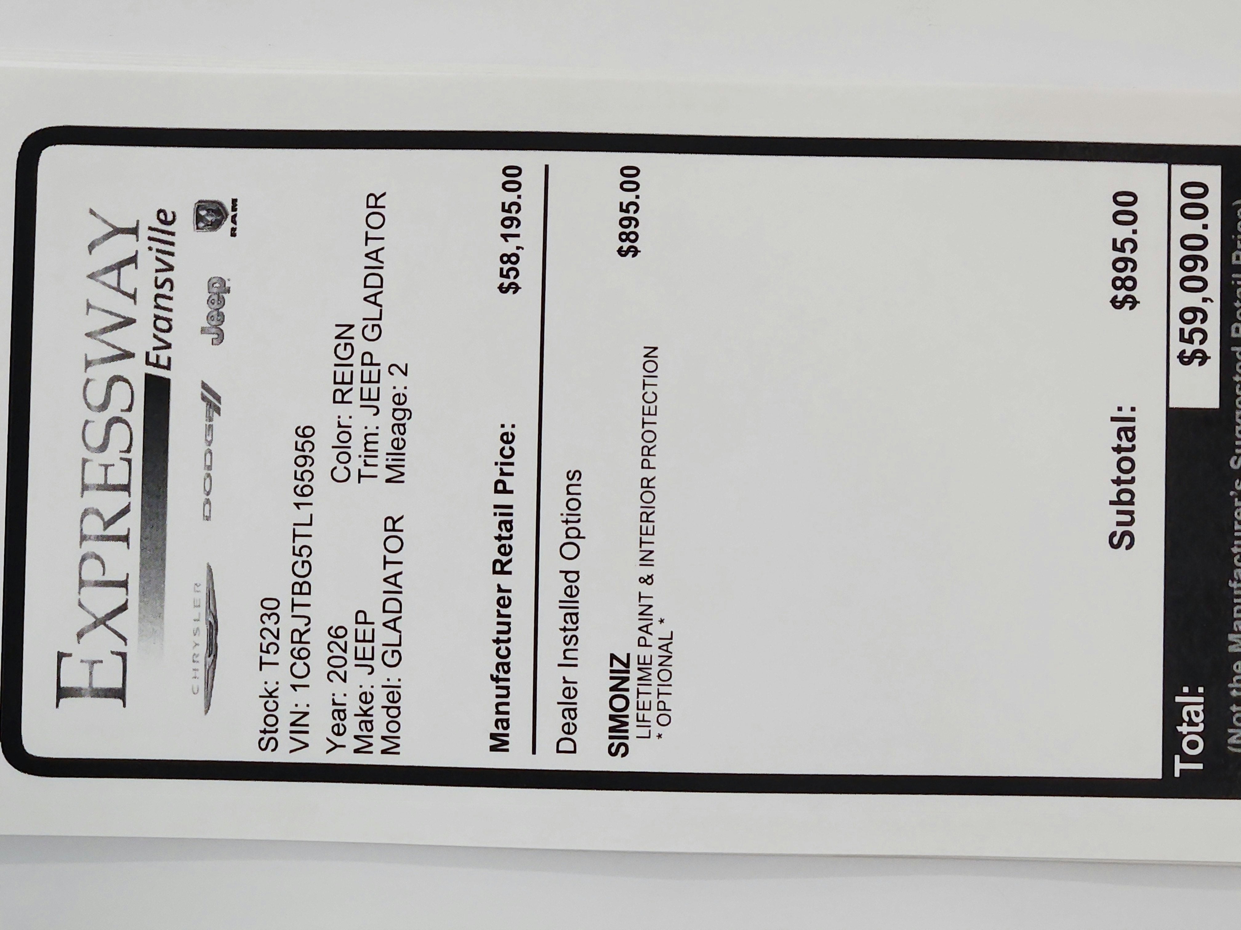 2026 Jeep Gladiator JEEP GLADIATOR RUBICON 4X4