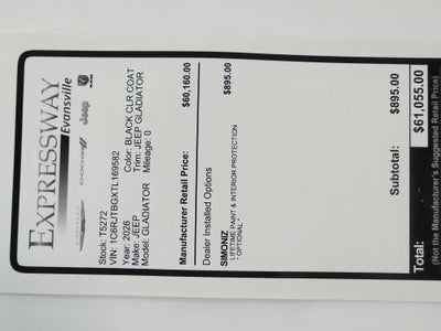 2026 Jeep Gladiator JEEP GLADIATOR RUBICON 4X4