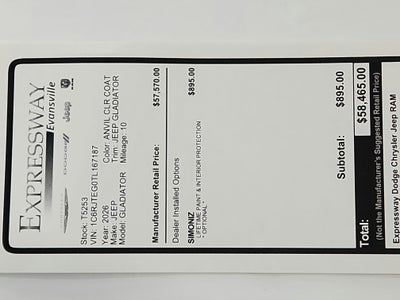 2026 Jeep Gladiator JEEP GLADIATOR MOJAVE 4X4