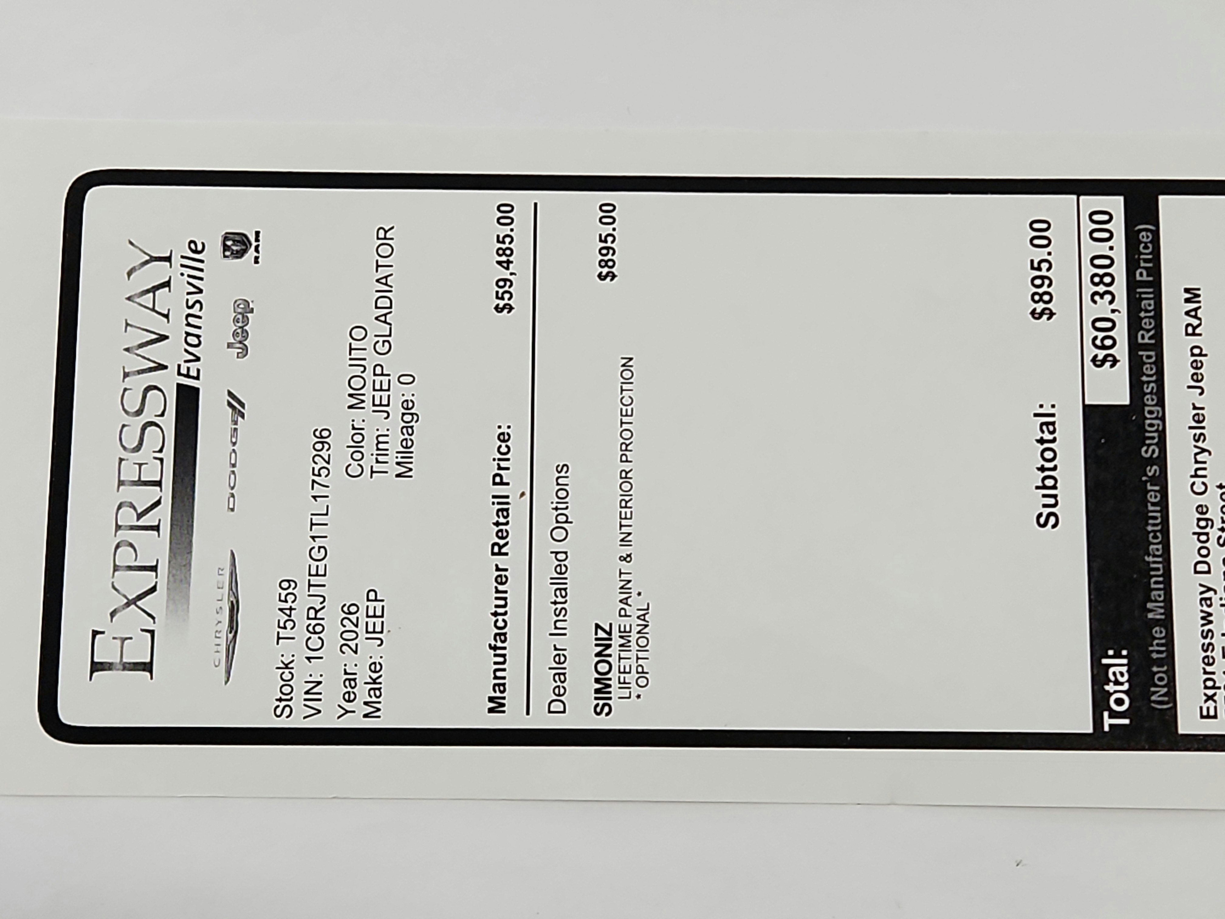 2026 Jeep Gladiator JEEP GLADIATOR MOJAVE 4X4