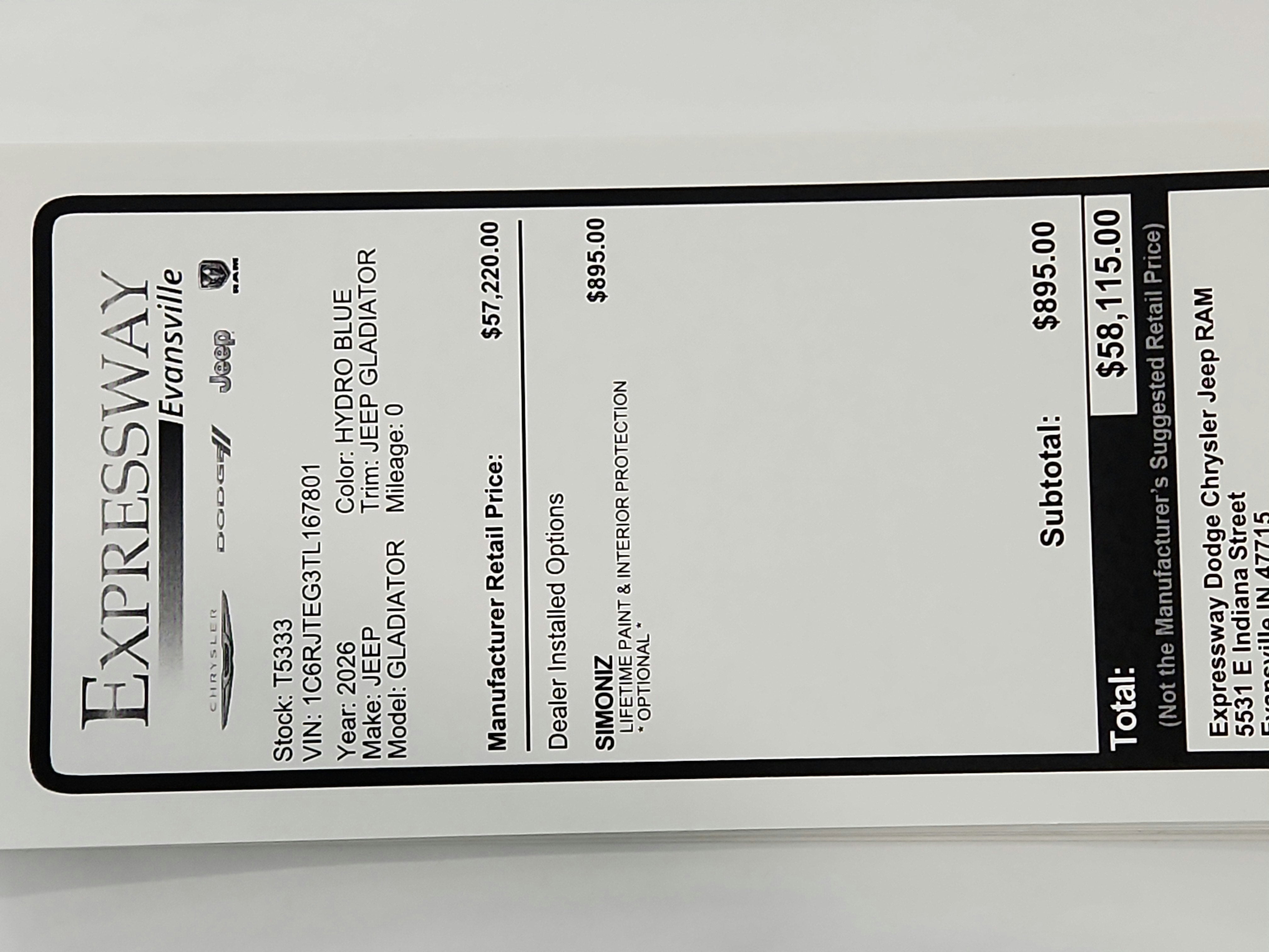 2026 Jeep Gladiator JEEP GLADIATOR MOJAVE 4X4