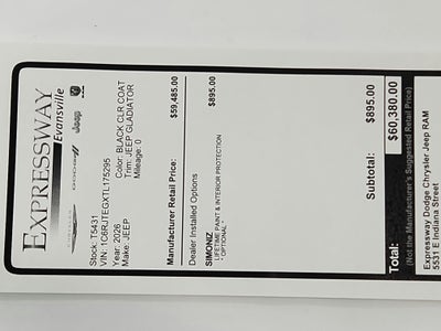 2026 Jeep Gladiator JEEP GLADIATOR MOJAVE 4X4