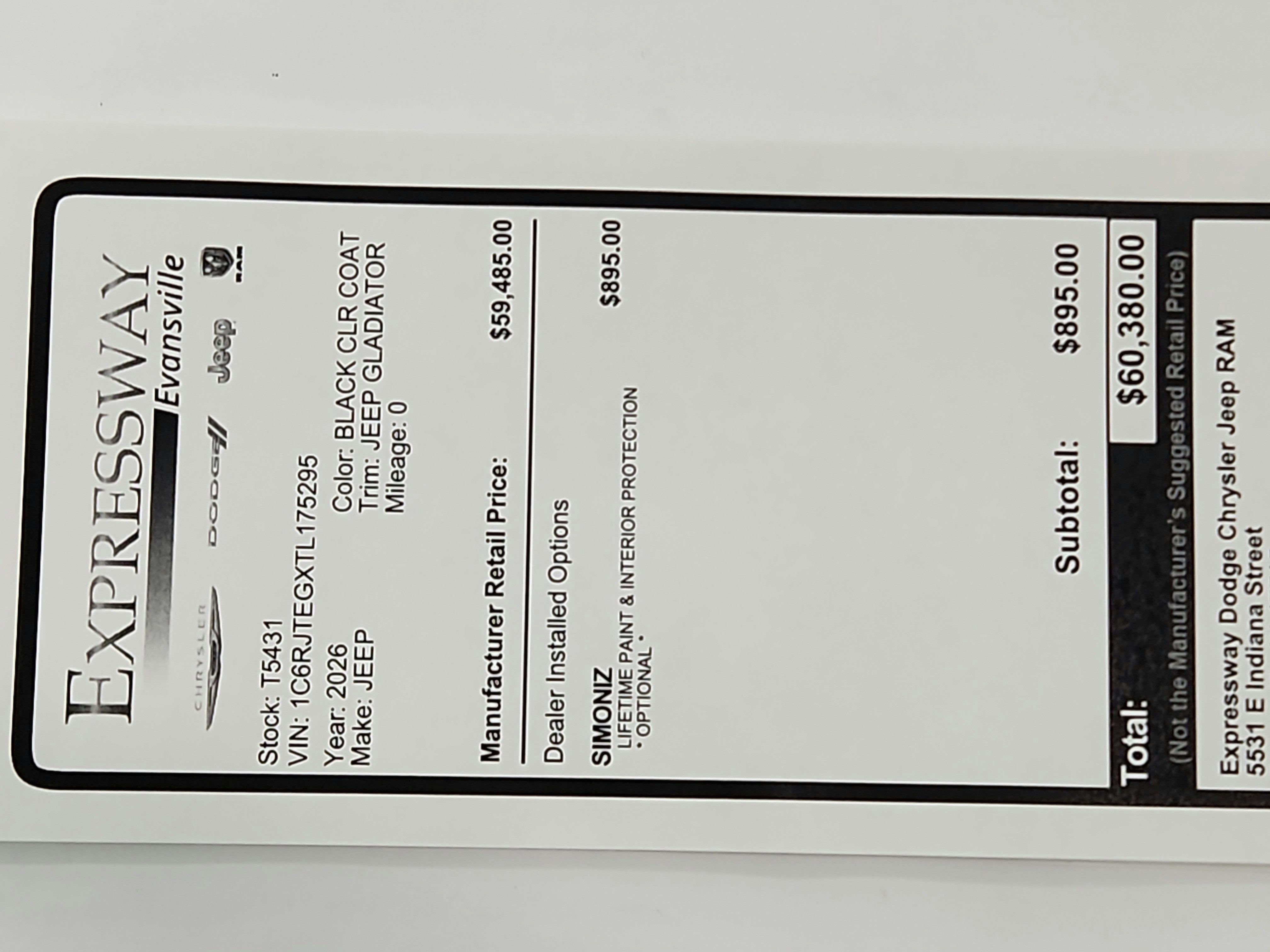 2026 Jeep Gladiator JEEP GLADIATOR MOJAVE 4X4