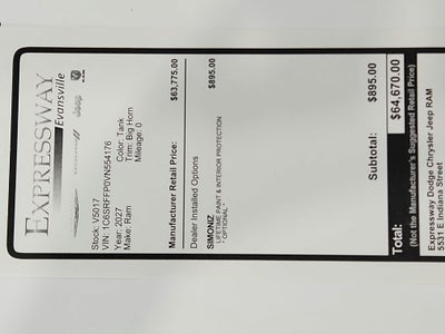 2027 RAM Ram 1500 Big Horn