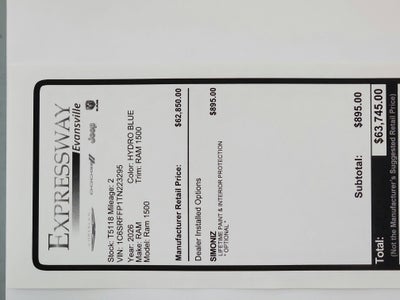 2026 RAM Ram 1500 RAM 1500 BIGHORN/LONESTAR CREW 4X4 (144.5 IN WB 5 FT 7 IN BOX)