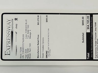 2026 RAM Ram 1500 RAM 1500 BIGHORN/LONESTAR CREW 4X4 (144.5 IN WB 5 FT 7 IN BOX)