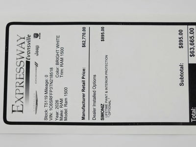 2026 RAM Ram 1500 RAM 1500 BIGHORN/LONESTAR CREW 4X4 (144.5 IN WB 5 FT 7 IN BOX)