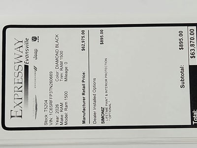 2026 RAM Ram 1500 RAM 1500 BIGHORN/LONESTAR CREW 4X4 (144.5 IN WB 5 FT 7 IN BOX)