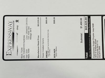 2026 RAM Ram 1500 Big Horn 4x4 Crew Cab 5'7" Box