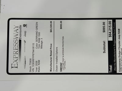2026 RAM Ram 1500 Big Horn