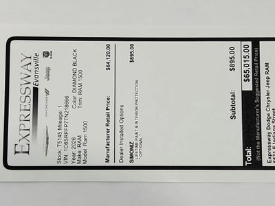 2026 RAM Ram 1500 RAM 1500 BIGHORN/LONESTAR CREW 4X4 (144.5 IN WB 5 FT 7 IN BOX)