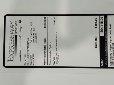 2026 RAM Ram 1500 RAM 1500 BIGHORN/LONESTAR CREW 4X4 (144.5 IN WB 5 FT 7 IN BOX)