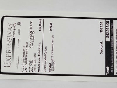 2026 RAM Ram 1500 RAM 1500 BIGHORN/LONESTAR CREW 4X4 (144.5 IN WB 5 FT 7 IN BOX)