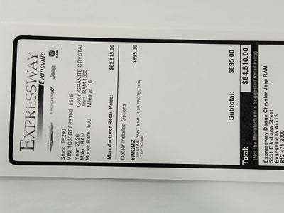 2026 RAM Ram 1500 RAM 1500 BIGHORN/LONESTAR CREW 4X4 (144.5 IN WB 5 FT 7 IN BOX)