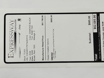 2026 RAM Ram 1500 RAM 1500 BIGHORN/LONESTAR CREW 4X4 (144.5 IN WB 5 FT 7 IN BOX)