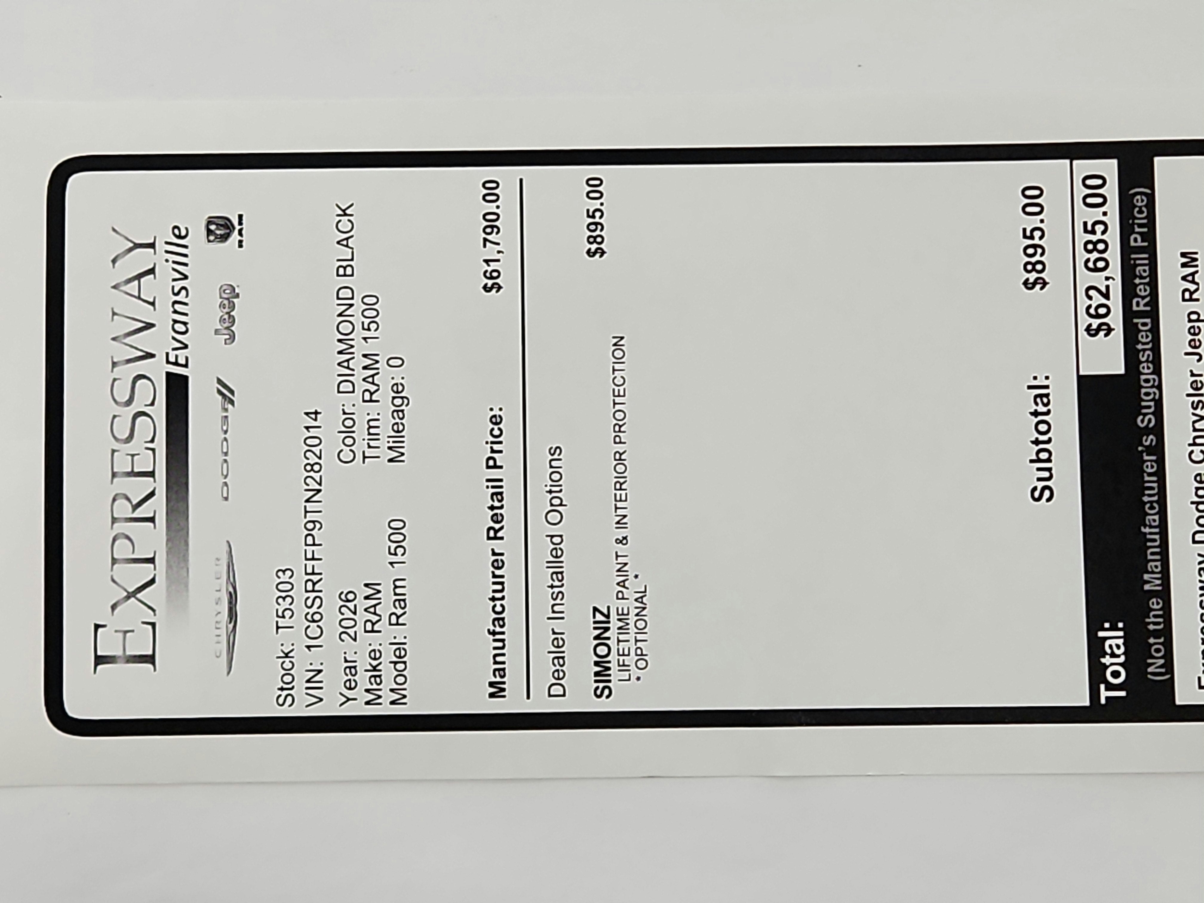 2026 RAM Ram 1500 RAM 1500 BIGHORN/LONESTAR CREW 4X4 (144.5 IN WB 5 FT 7 IN BOX)