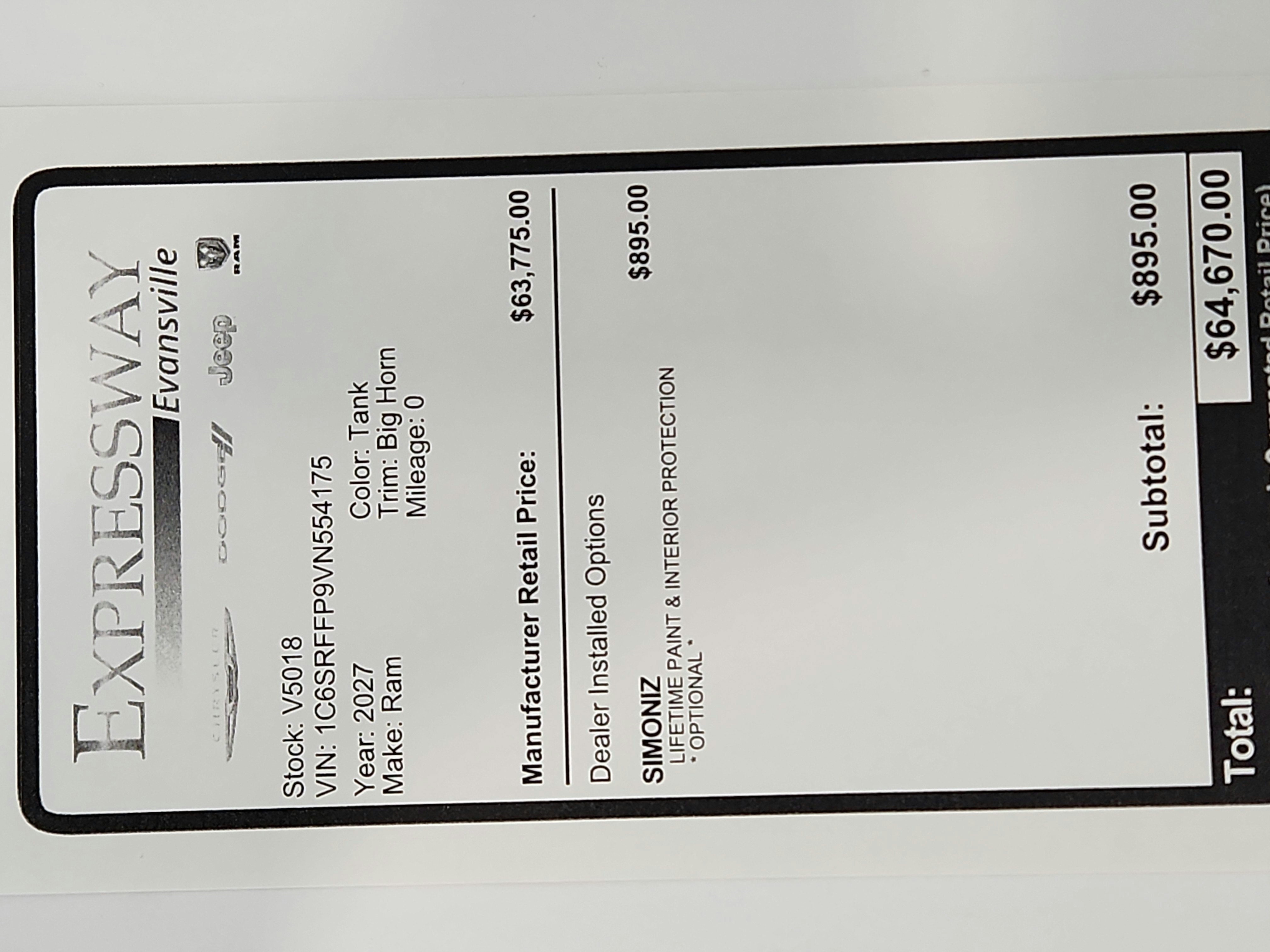2027 RAM Ram 1500 Big Horn
