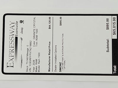 2026 RAM Ram 1500 RAM 1500 BIGHORN/LONESTAR CREW 4X4 (144.5 IN WB 5 FT 7 IN BOX)