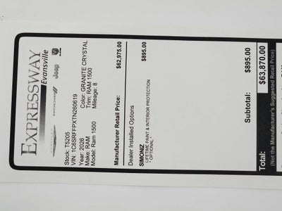 2026 RAM Ram 1500 RAM 1500 BIGHORN/LONESTAR CREW 4X4 (144.5 IN WB 5 FT 7 IN BOX)