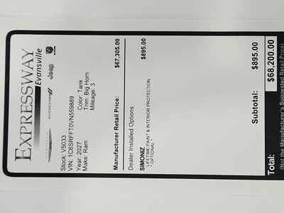 2027 RAM Ram 1500 Big Horn 4x4 Crew Cab 5'7" Box