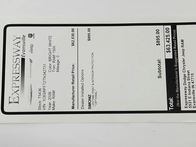 2026 RAM Ram 1500 RAM 1500 BIGHORN/LONESTAR CREW 4X4 (144.5 IN WB 5 FT 7 IN BOX)