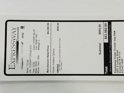 2026 RAM Ram 1500 RAM 1500 BIGHORN/LONESTAR CREW 4X4 (144.5 IN WB 5 FT 7 IN BOX)