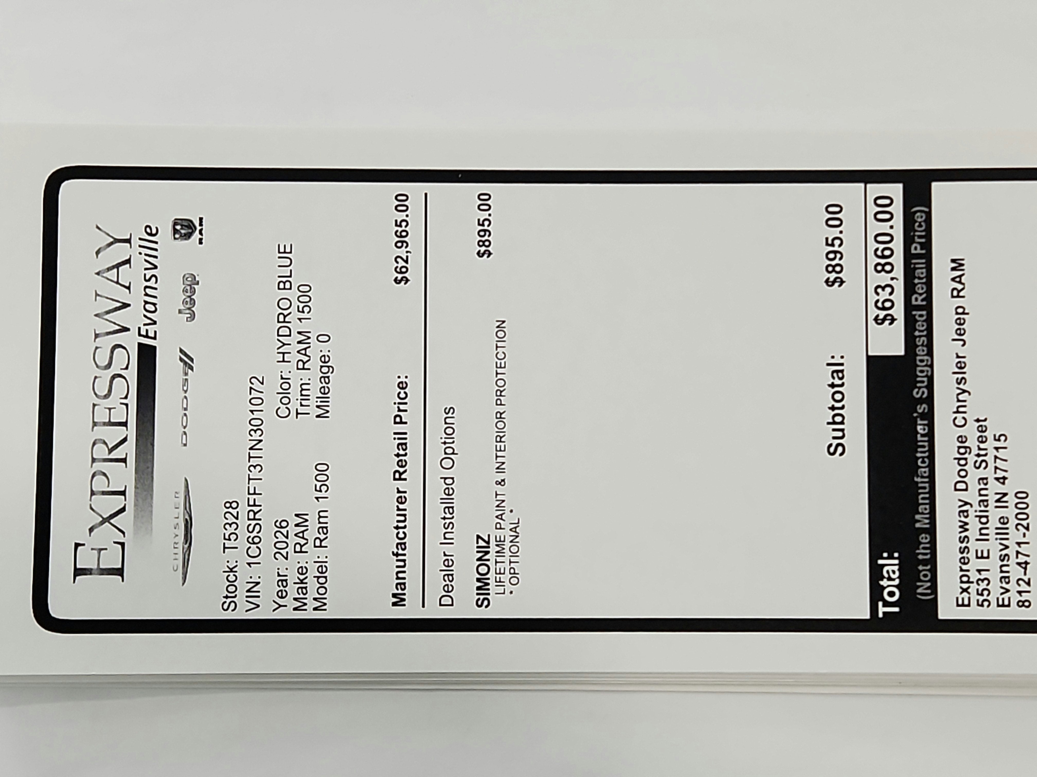 2026 RAM Ram 1500 RAM 1500 BIGHORN/LONESTAR CREW 4X4 (144.5 IN WB 5 FT 7 IN BOX)